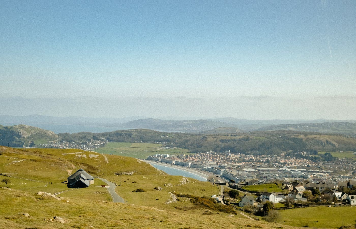 Abergavenny market town with the Sugar Loaf mountain behind