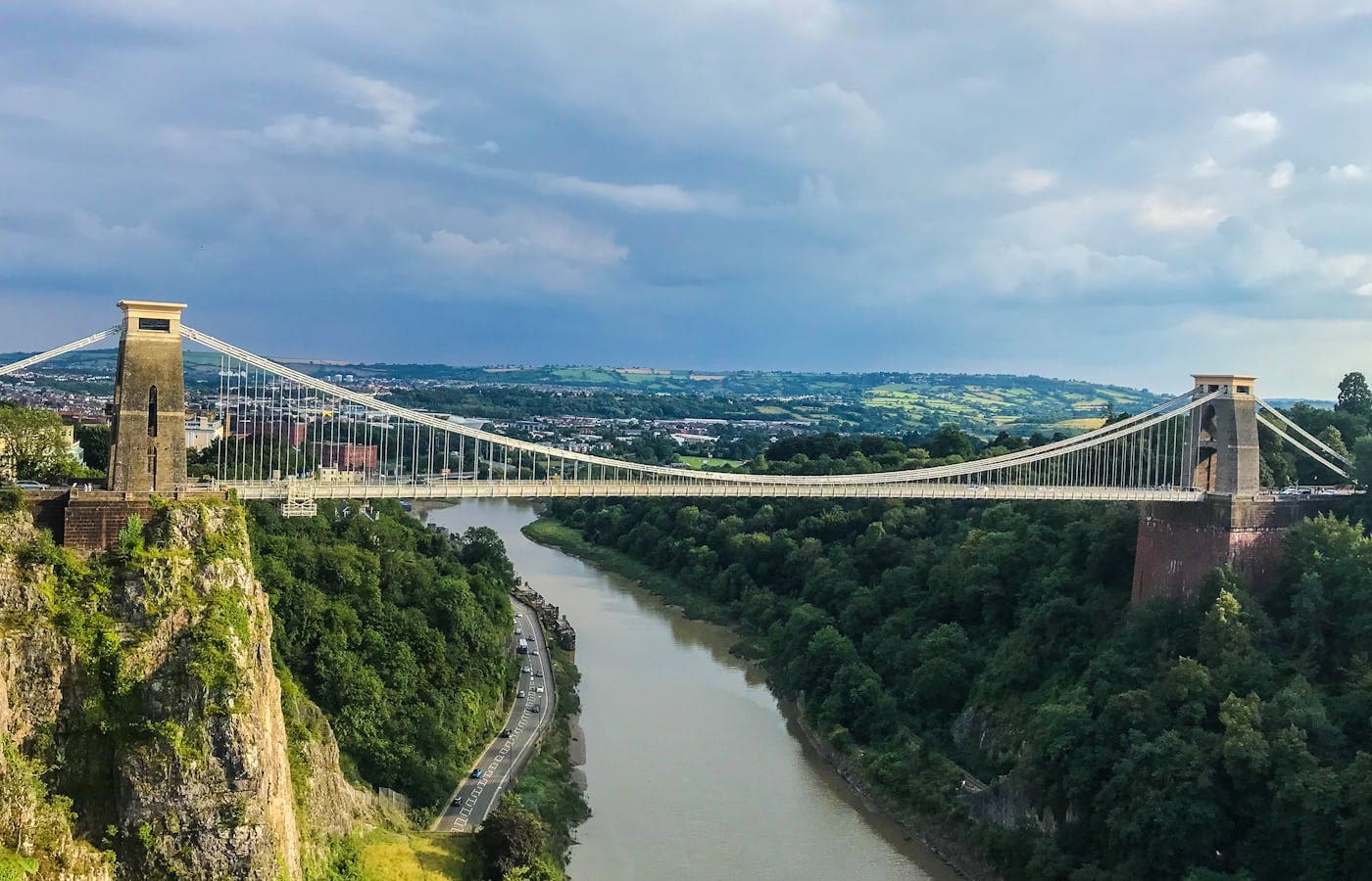 Clifton Suspension Bridge over the Avon Gorge at dusk