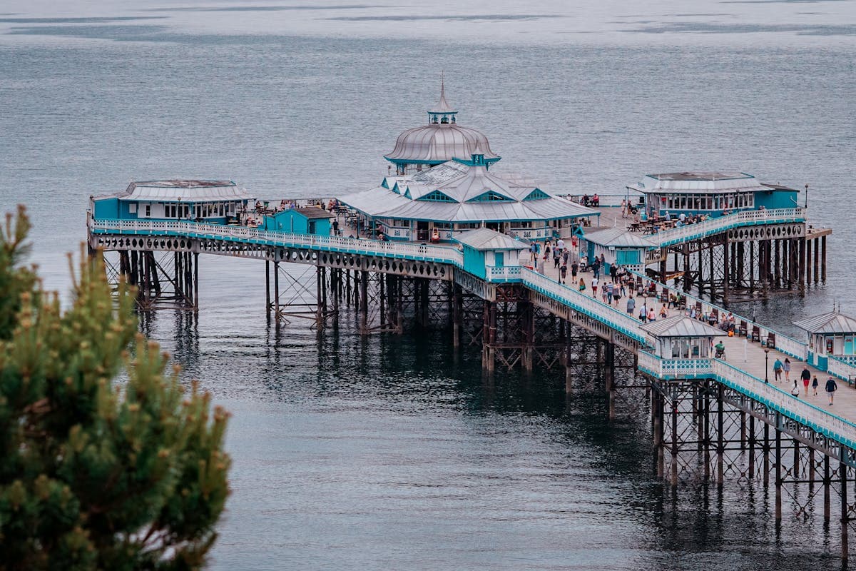 Llandudno's Victorian pier with the Great Orme headland rising behind