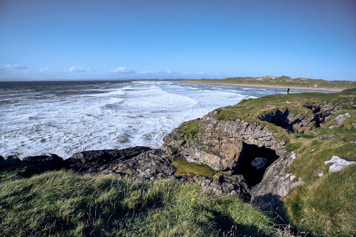 White Rocks Beach near Portrush with basalt cliffs and Atlantic waves